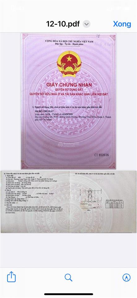 Đất nền quận 9, đường hoàng hữu nam, đối diện showroom ford, trục chính khu đất thịnh vượng  52m2