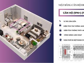 Căn hộ trung tâm cảng, sân bay qt, 1pn+ 1wc, 48,9m2, giá bán 1ty840(102%)