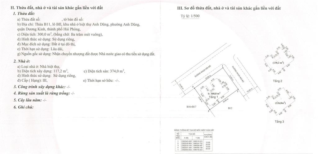 Chính chủ cần bán nhà 300m2 khu biệt thự mê linh, hải phòng