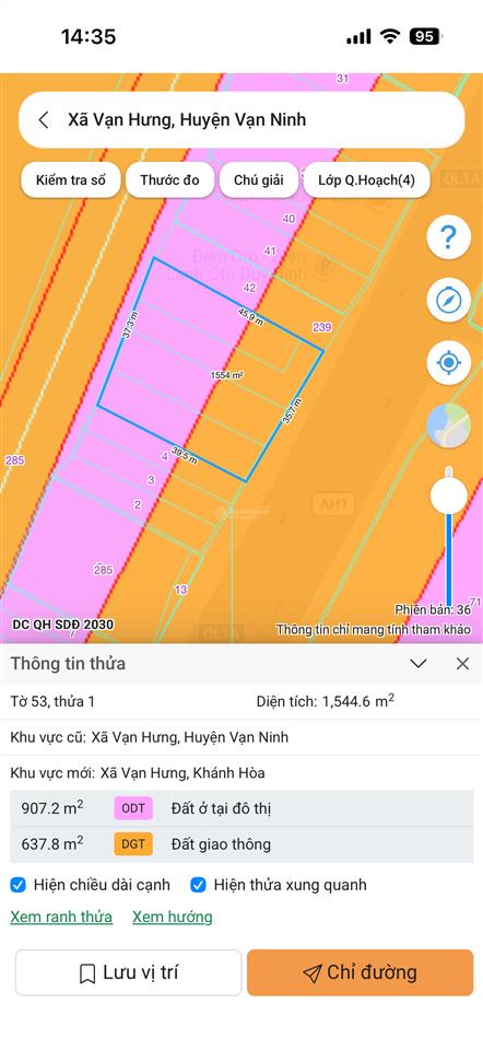 Mặt tiền ql1a kinh doanh buôn bán xã vạn hưng, vạn ninh, khánh hoà