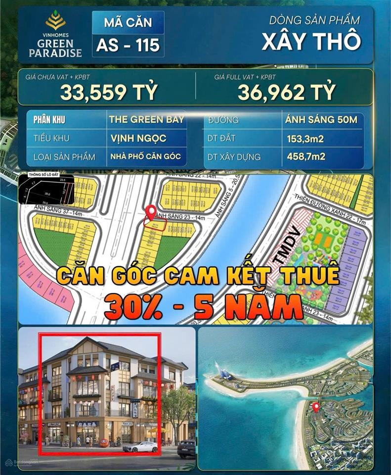 Cầm trong tay 8,6 tỷ đầu tư (nhà phố vin cần giờ) htls 5 năm  cam kết thuê 30% lời ngay 7 tỷ