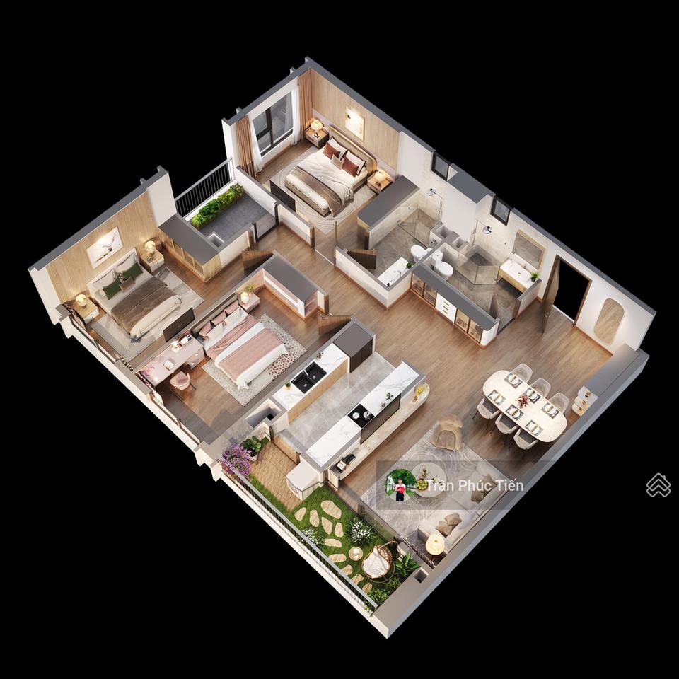 Gia đình nhượng lại căn góc 114m2  3n2vs tại the wisteria view nội khu  tầng trung view thoáng