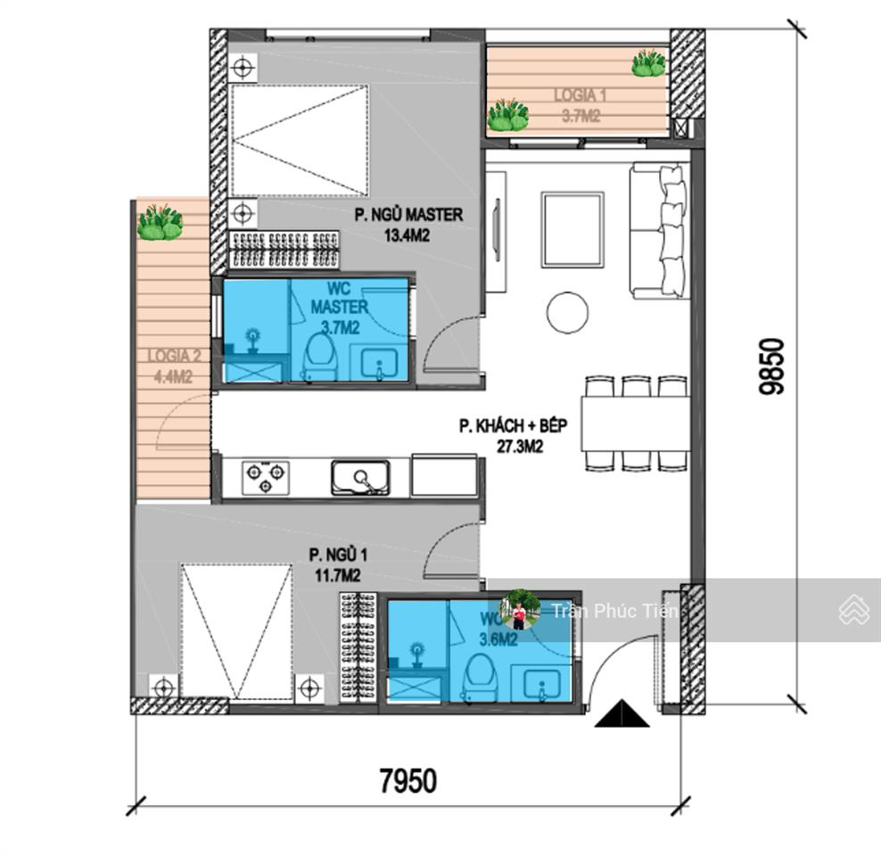 Chính chủ nhượng lại căn hộ 73m2 đồ cơ bản tầng trung view tb, giá 6,050 tỷ thu về.