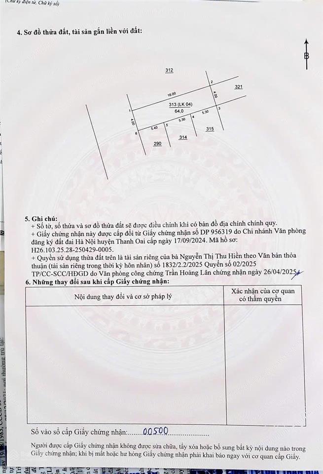 Bán lô đấu giá 64m2 tại thanh lương, bích hoà, thanh oai