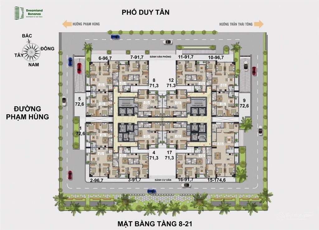 (mới). bán gấp căn 3 ngủ 97m² tại chung cư bonaza 23 duy tân, giá nhỉnh 9 tỷ gọi 0942 281 *** em huy