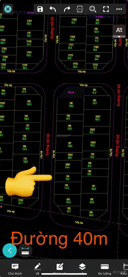 79m đất dịch vụ lại yên  sơn đồng đường 10m vị trí sát đường liên khu 2 giá 9xtr/m siêu cắt lỗ