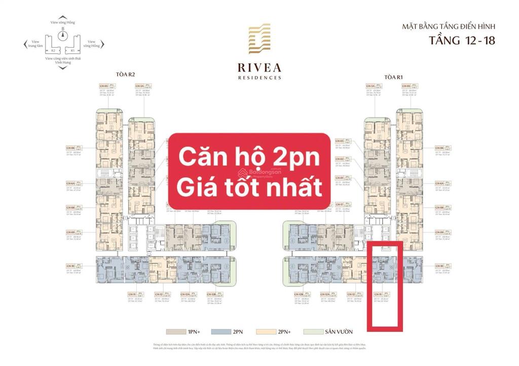 Hàng hiếm căn 2pn 67m2 rivea giá đầu tư. tầng trung hướng nam view trực diện hồ. gía từ 7.5 tỷ