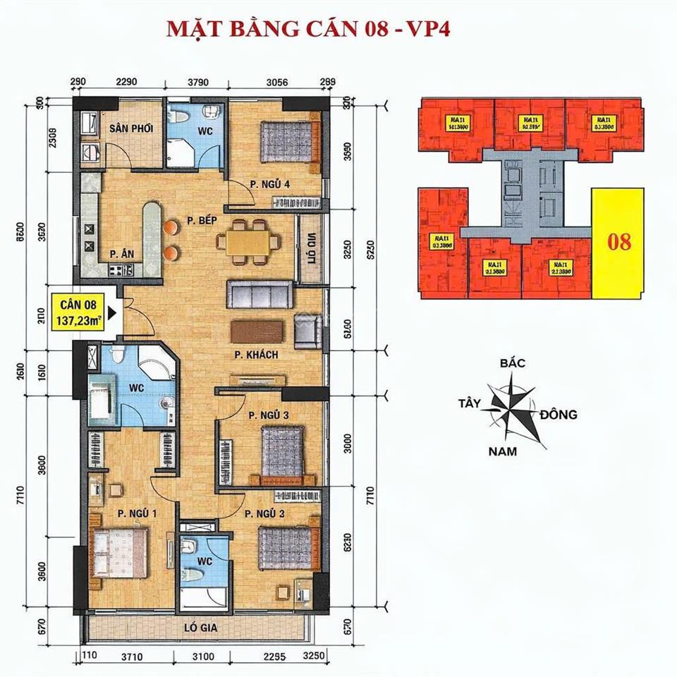 Chính chủ bán căn 137m2 4pn vp4. căn vip nhất dự án tầng cao view thoáng giá tốt