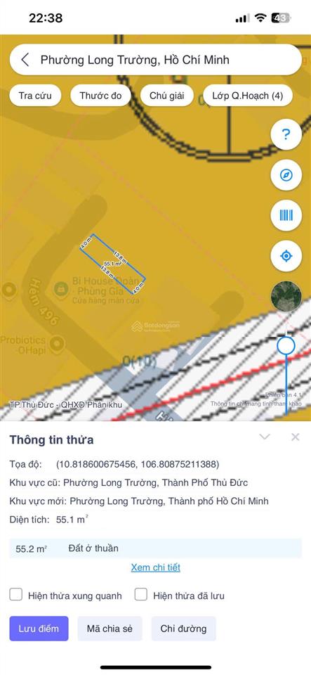 3,45 tỷ 55m đất mặt trục lã xuân oai đã quy hoạch mở rộng 30m, 6 làn xe!