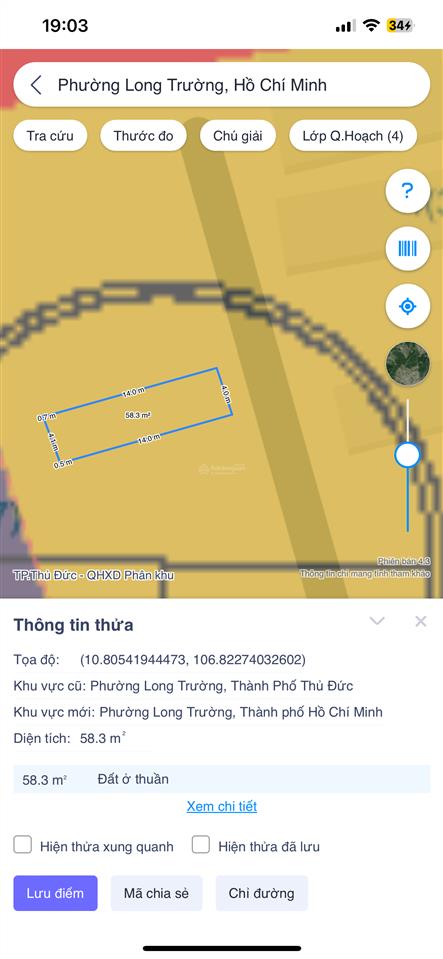 3,75 tỷ đất nền 58m2, long trường | đường ô tô cao ráo, không ngập