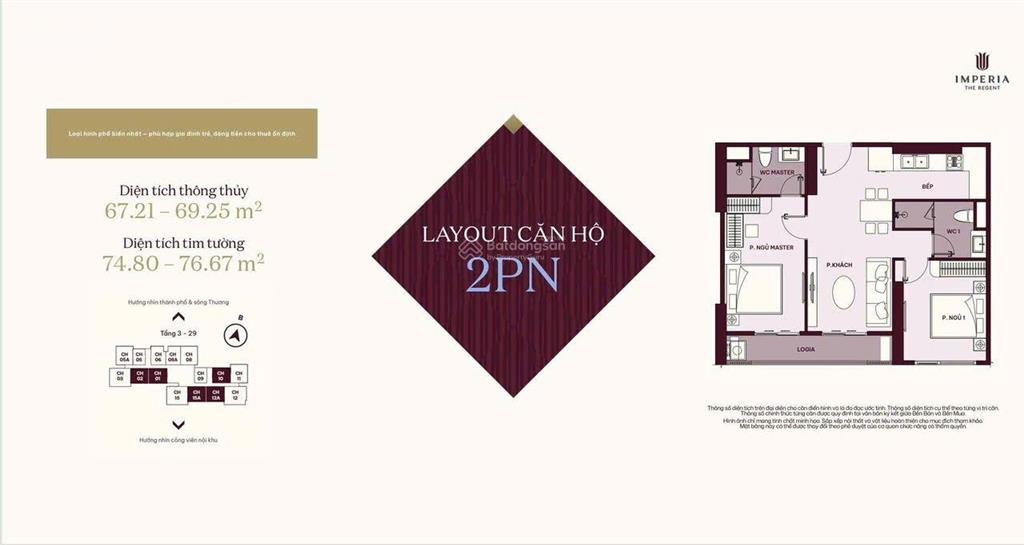 Bán căn hộ chung cư imperia the regent bắc ninh 2 ngủ