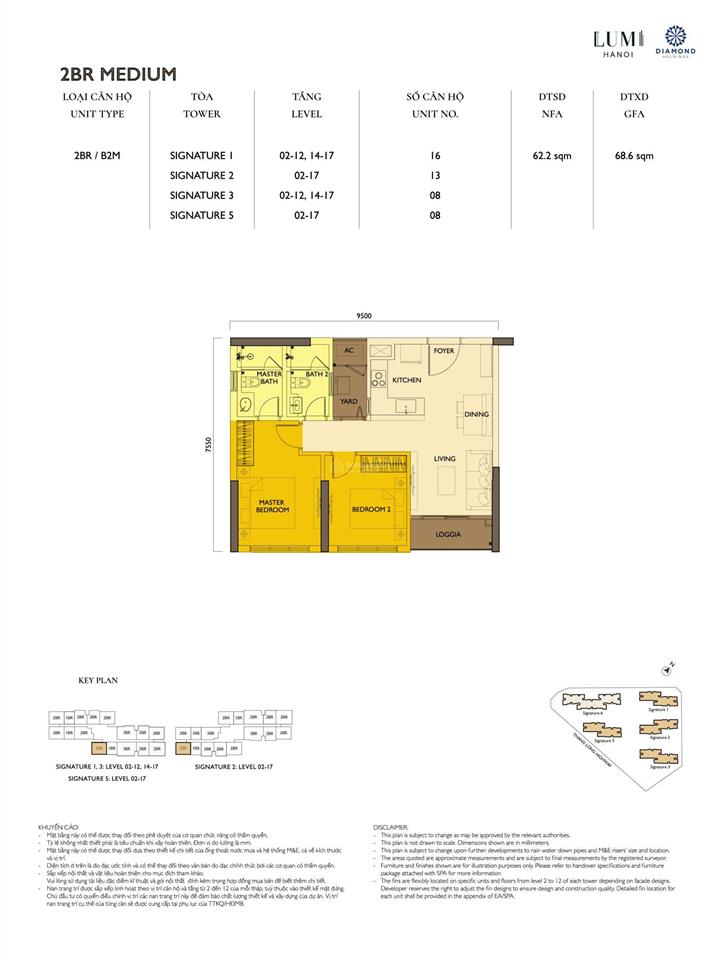 Chưa khi nào rẻ như thế này, 62.2m2 căn góc 2 ngủ, 2 vệ sinh giá từ 5.2 tỷ. chủ nhà thiện chí bán