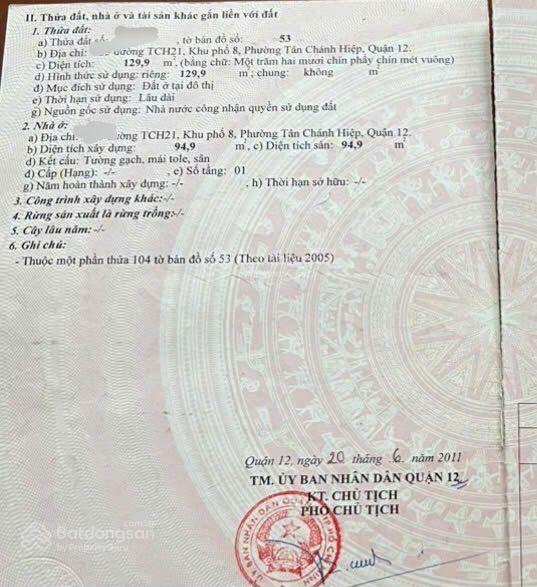 Bán nhà mặt tiền đường dương thị mười, dt 5 x 26m (130m2 full thổ) vị trí đắc địa