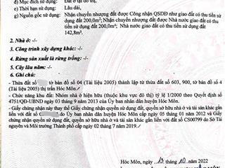 Đất 542,9m2 full thổ mặt tiền đường lê lợi  cách chợ hóc môn chỉ 500m