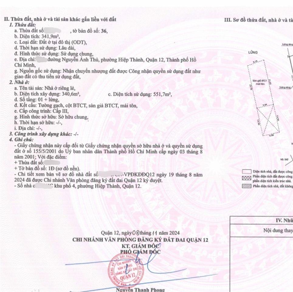 Xưởng 9,18 x 40m mặt tiền đường nguyễn ảnh thủ, hiệp thành, quận 12  gần ngã 3 đông quang