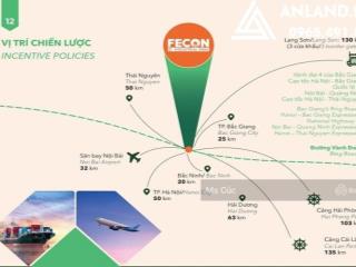 Mở bán khu công nghiệp hòa yên bắc ninh, cđt fecon. lô 1ha, giá chỉ 3,5tr/m2