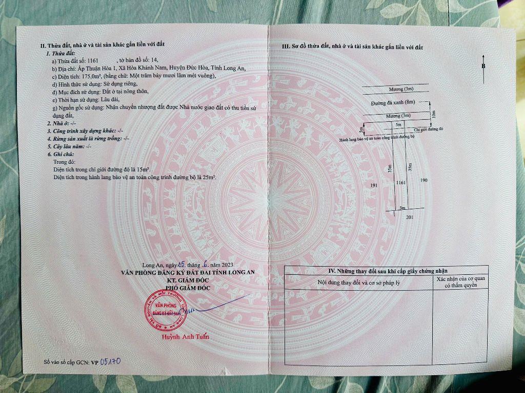 CHÍNH CHỦ CẦN BÁN LÔ ĐẤT FULL THỔ CƯ 175m2 ĐẦU TƯ SINH LỜI 