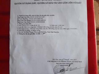 Bán đất tại phúc thuận, 3 tỷ, 1388 m2 full thổ cư, giá siêu hời