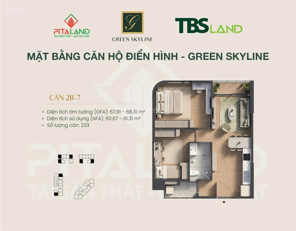 Căn 2pn 67m2 4,1tỷ nhận nhà 2026 ngay go dĩ an ql1k gs1 green skyline tbs land bàn giao cao cấp