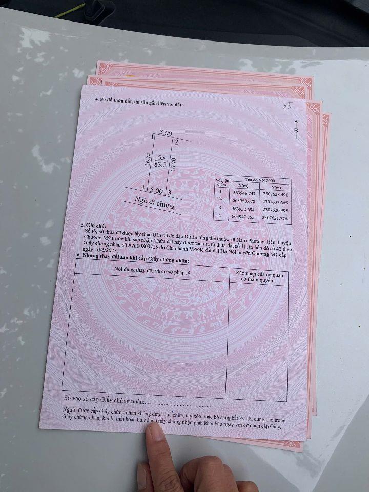 83,2M full thổ cư Nam Phương Tiến - Xuân Mai, Chỉ 1,2 tỉ
