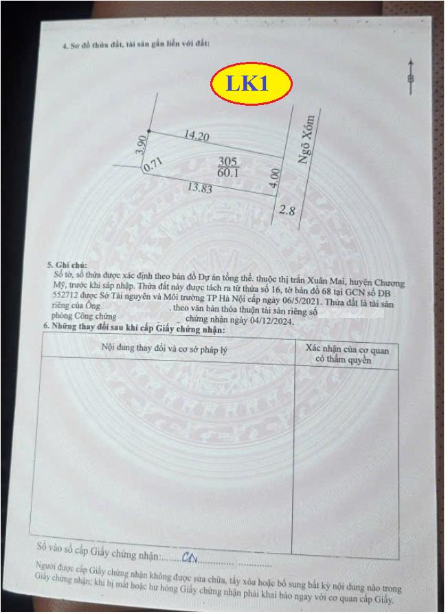 60,1M full thổ cư Đất trung tâm thị trấn Xuân Mai cũ 