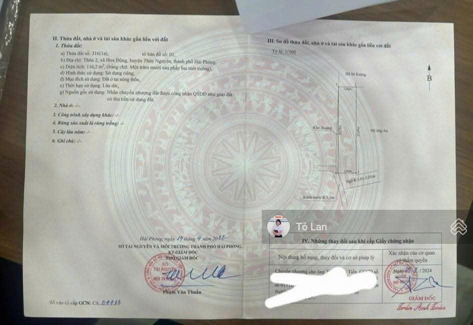 Chính chủ bán đất đẹp giá tốt  ngay sau tđc hoa động  ngõ rộng, ô tô vào tận nơi
