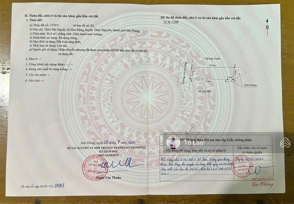 Chào bán lô đất hoa động  thuỷ nguyên | giá chỉ 3 tỷ xx