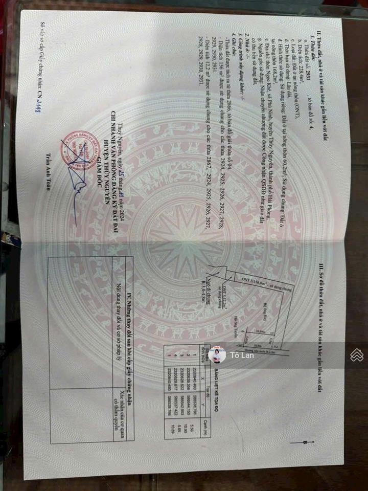 Cắt lỗ giảm sâu lô đất tại ngọc khê  phù ninh  thuỷ nguyên