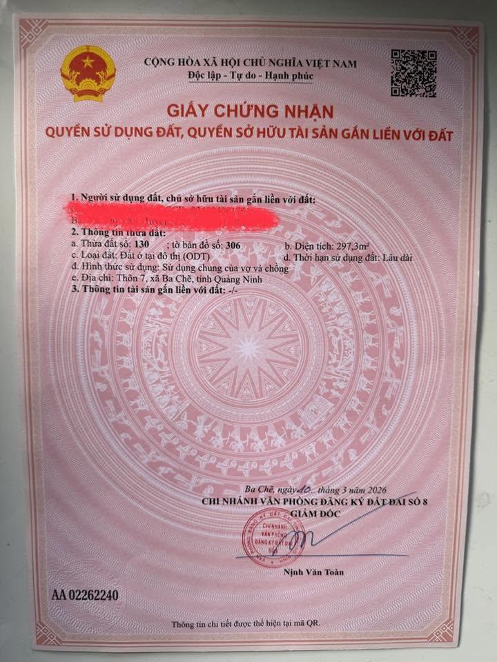 Giá chỉ  2 tỷ xxx khách hàng đã được sở hữu lô đất có diện tích 300m2 Tại Khu 7 – Ba Chẽ