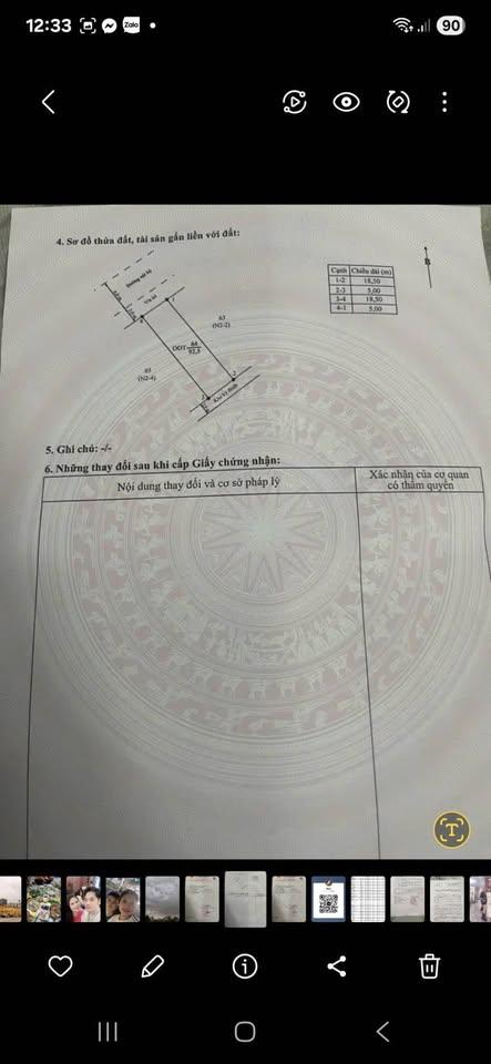 Bán lô đất có diện tích 92,5m2 (Ngang 5m - Sâu 18,5m) Tại TĐC Anh Dũng 5 - phường Hưng