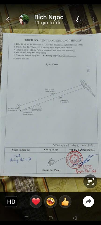 Bán lô đất 7 sào rưỡi Tại Đồ Sơn.