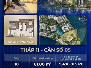 Bán 2pn  căn góc tại the privé quận 2  thanh toán 950 triệu ngưng đến khi nhận nhà, 81m2