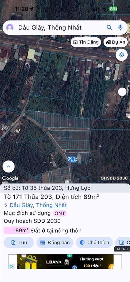 Bán đất xã hưng lộc, thống nhất, đồng nai