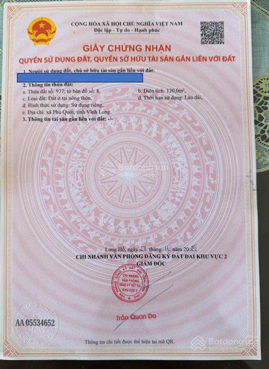 Cần bán lô đất với giá 3,85 tỷ vnd tiếp giáp dự án của kita group tại vĩnh long