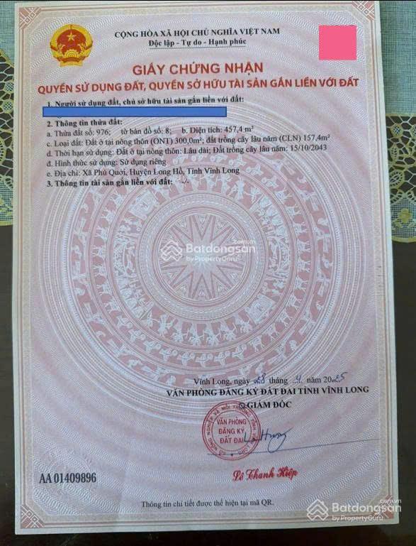 Cần bán lô đất với giá 3,85 tỷ vnd tiếp giáp dự án của kita group tại vĩnh long