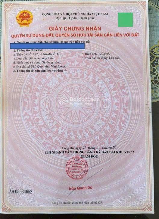Cần bán lô đất với giá 3,85 tỷ vnd tiếp giáp dự án của kita group tại vĩnh long