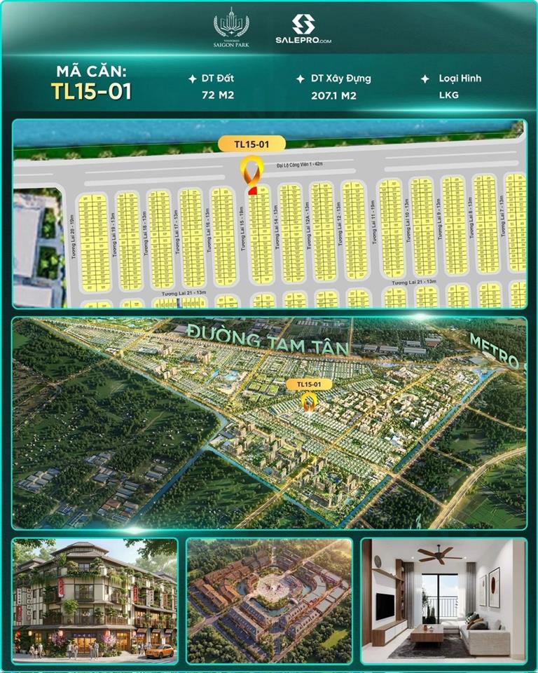 Kính gửi Anh/Chị thông tin căn 🔹 Mã căn: TL15-01 CĂN GÓC VINHOMES HÓC MÔN