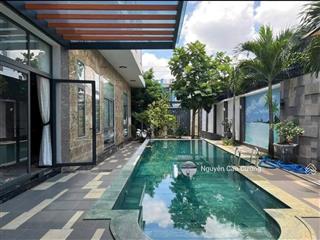 Biệt thự villa vườn 951m2, hồ bơi tràn bờ, 2 mặt tiền trước sau, 1/lê thị riêng, thới an, q12