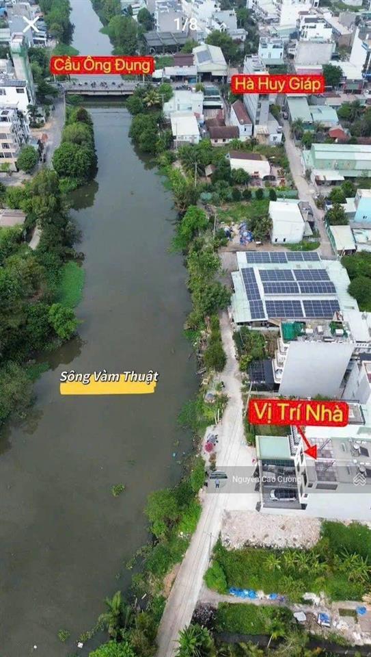 Bán nhà mặt tiền view sông vàm thuật 4x25m đúc 3 lầu hẻm 6m thông hà huy giáp