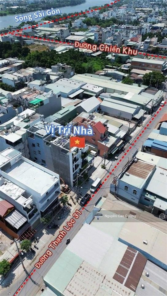 Nhà mặt tiền 4x13m 1lững 3 lầu thạnh lộc 31 đường 12m kinh doanh mở văn phòng công ty gần ngã tư ga