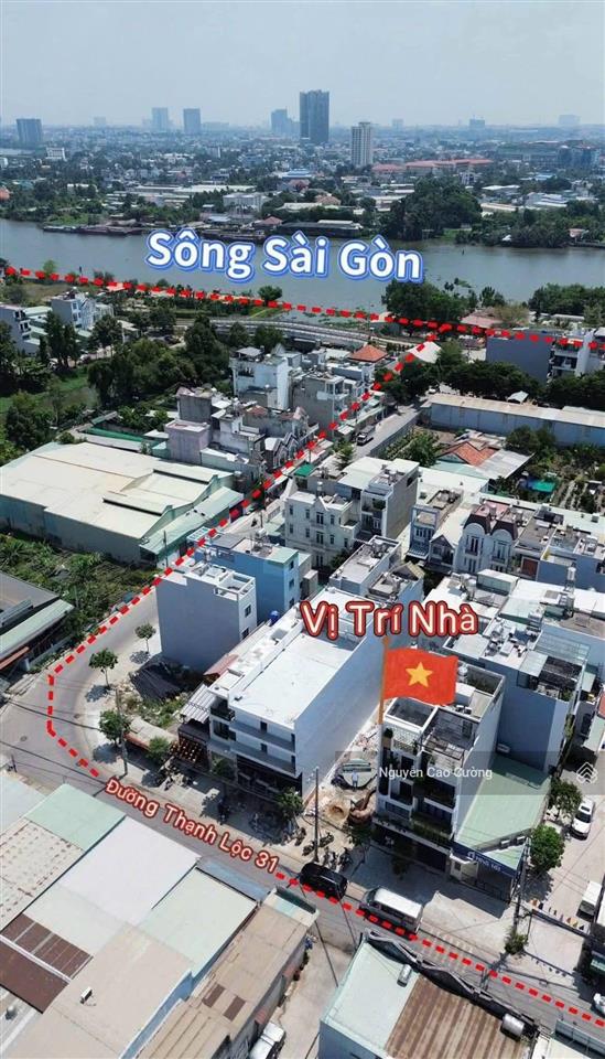Nhà mặt tiền 4x13m 1lững 3 lầu thạnh lộc 31 đường 12m kinh doanh mở văn phòng công ty gần ngã tư ga