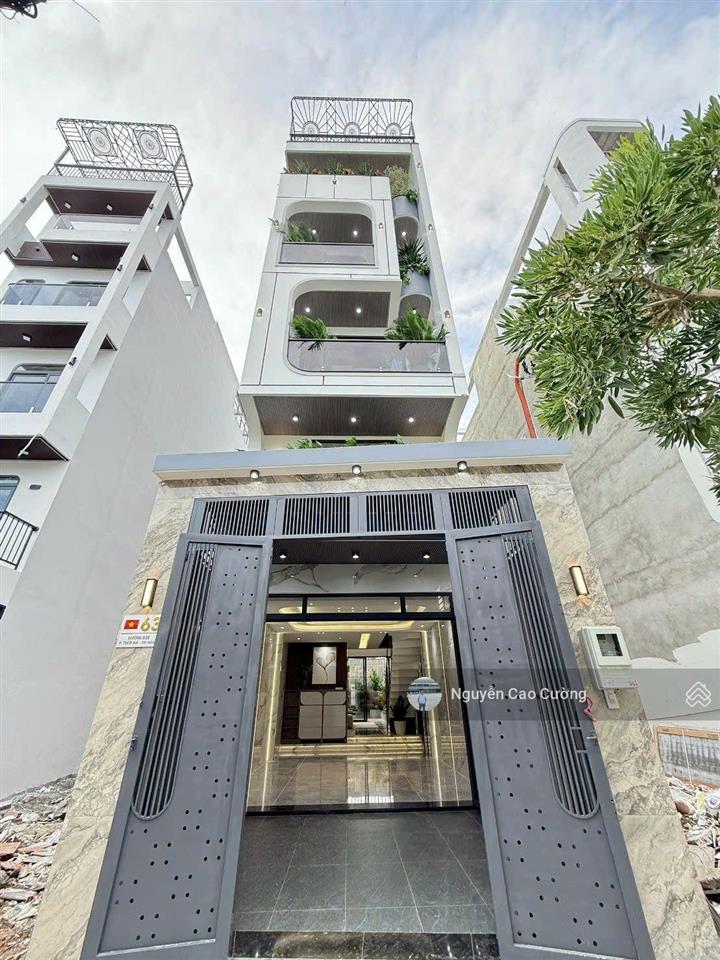Nhà phố thang máy mặt tiền đường (đường d35 mới) thạnh xuân 23 4x21m 1 lửng 3 lầu đường 10m thông
