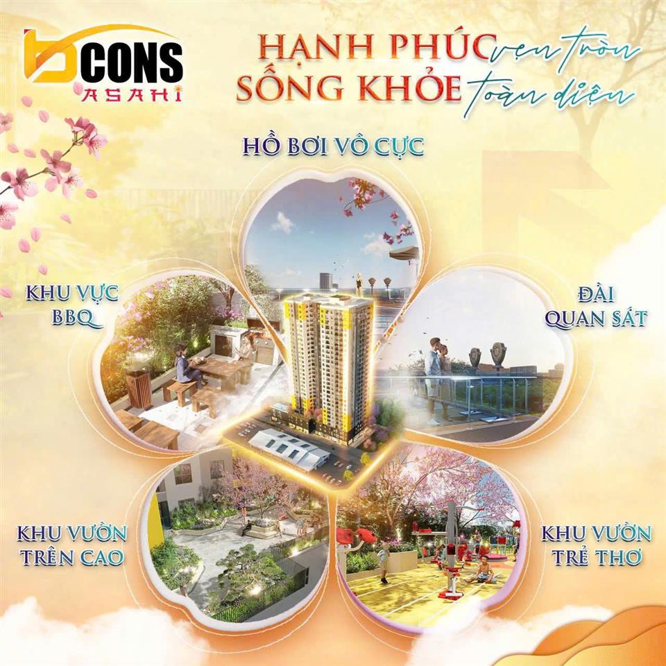 Chủ đi nước ngoài bán gấp bcons asahi  2pn tầng 26 view sài gòn, giá hđ 2,39 tỷ, chủ tặng lộc thêm