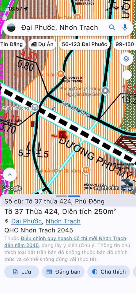 250m² thổ cư 100%  ngang 11,1m đường phú mỹ đại phước, sản phẩm hiếm