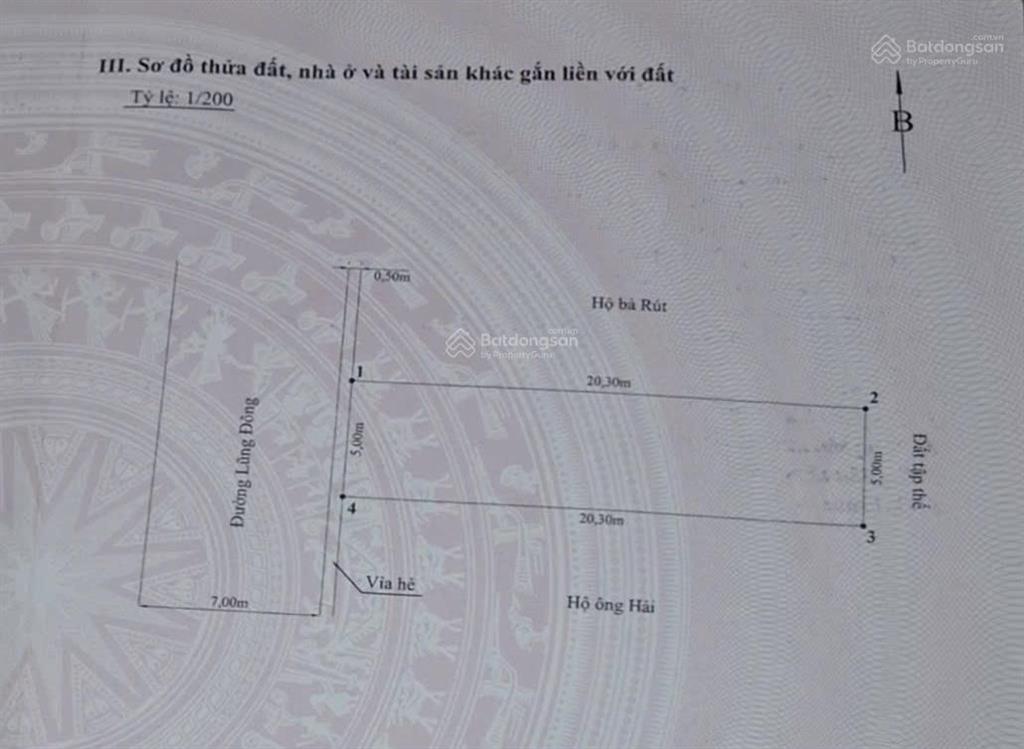 100m2 đất mặt đường lũng đông  ngang 5m  tây tứ trạch