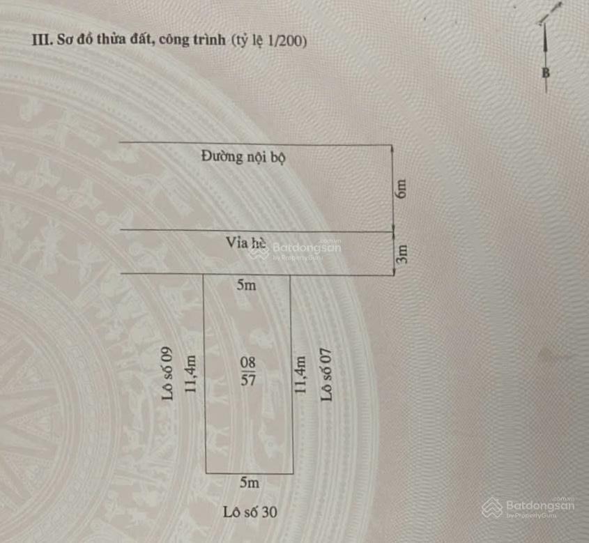 57m2 đất tđc sao sáng 618 ngô gia tự  ngang 5m  đông tứ trạch