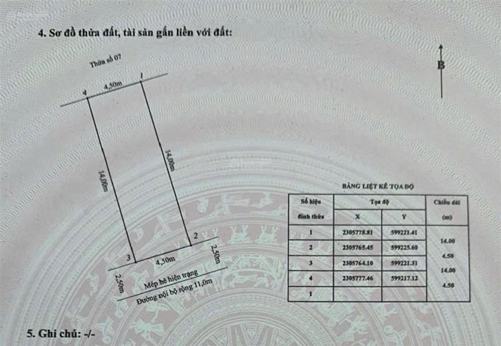 63m2 đất tđc cây đa tuyến 2 bạch thái bưởi  ngang 4.5m  đông nam