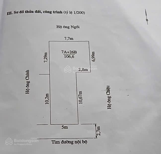 106,6m² đất mặt đường nam trung hành  ngang 5m  hướng nam