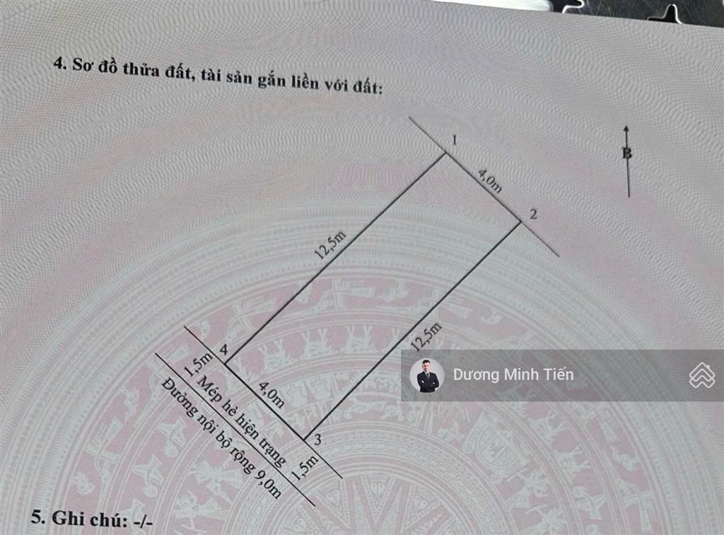 50m2 đất tđc đồng ninh  lê quang đạo  ngang 4m  đường 9m