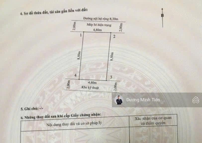 40.8m2 đất tđc 47 lê lai  ngang 4.8m  đông tứ trạch